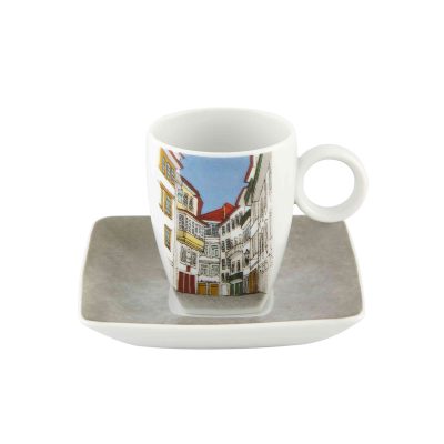 Set 4 Coffee Cups & Saucers