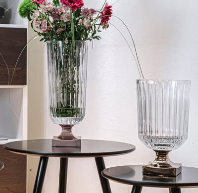 Nachtmann | Minerva Platinum Footed Vase | Platinum |  40 cm | Crystal | Single Piece