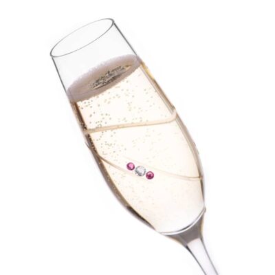 Diamante | Diamond Ring Flute S/2 Pink + Blue | 210ml