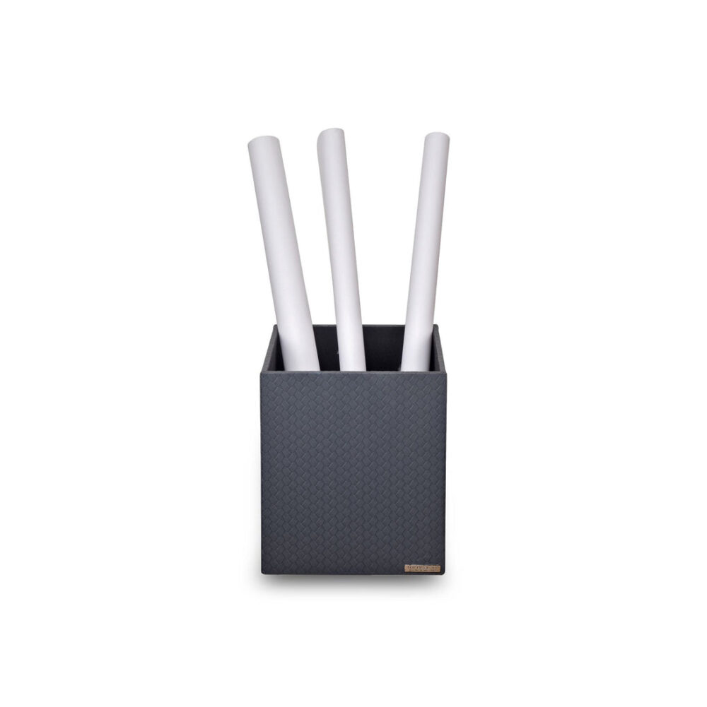 Three Sixty Degree | Taper Waste Bin | Vegan Leather | Black | 1 pc