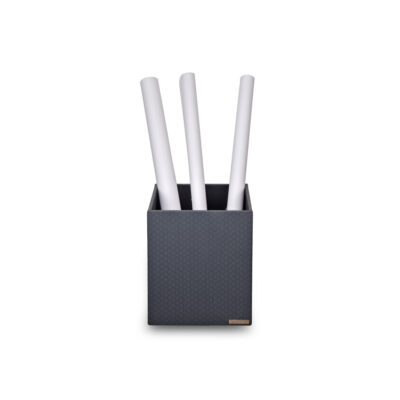 Three Sixty Degree | Taper Waste Bin | Vegan Leather | Black | 1 pc