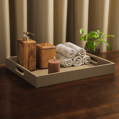 Three Sixty Degree | Entwine - Large Tray | Vegan Leather | Brown | 1 Piece