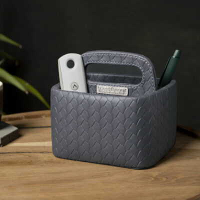 Three Sixty Degree | Desk Caddy/Organizer | Vegan Leather | Grey | 1 pc