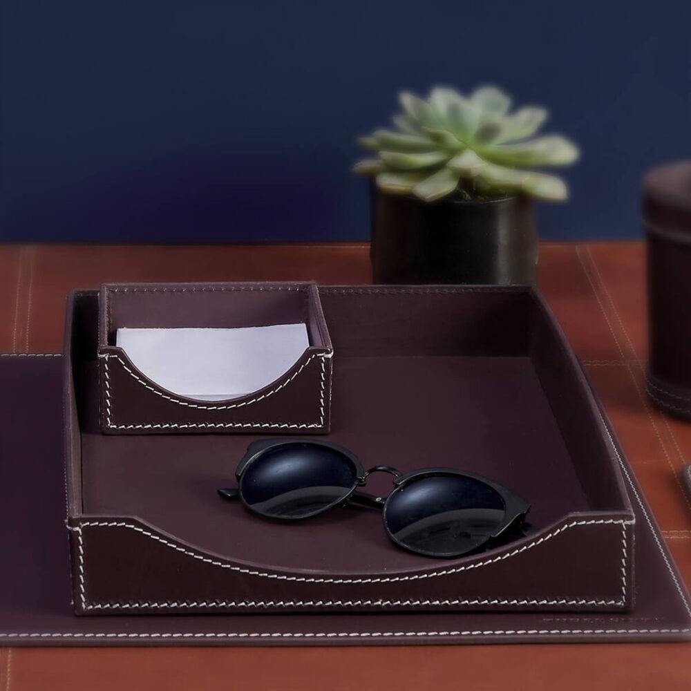 Three Sixty Degree | A4 Letter Tray | Faux Leather | Bordeaux | 1 pc