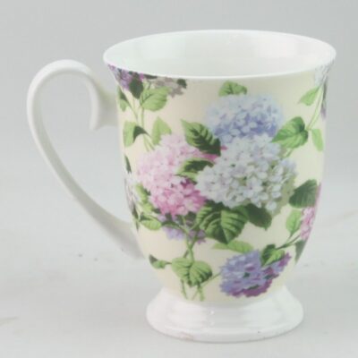 Stechcol | Hyacinth - Tea/Coffee Cup | 290 ml | Bone China | Cream with Florals | 1 pc