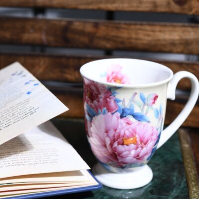Stechcol | Peony - Tea/Coffee Cup | Bone China | 300 ml | White | 1 pc