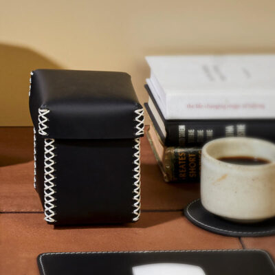 Three Sixty Degree | Mobi - Multi-Storage Box | Recycled Leather | Black | 1 pc