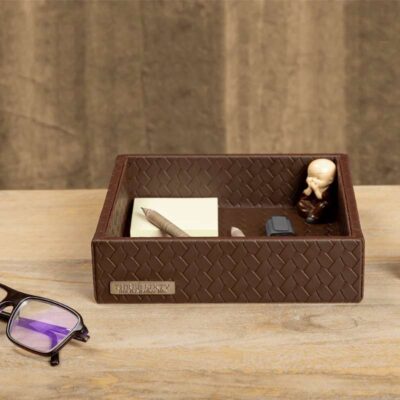 Three Sixty Degree | Entwine -  Valet Tray | Vegan Leather | Brown | 1 pc