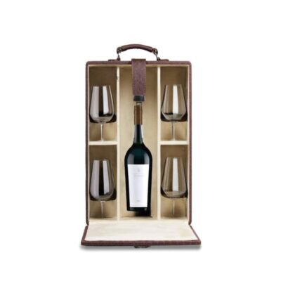 Three Sixty Degree | Wine Bottle Holder | Vegan Leather | Brown | 1 pc