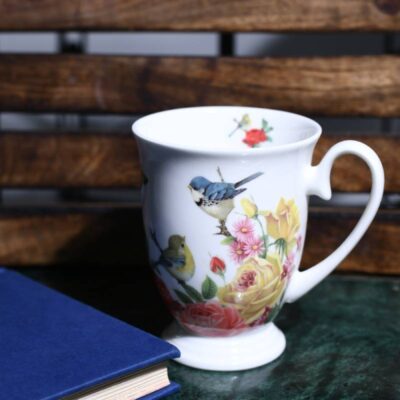 Stechcol | Vintage Bird - Tea/Coffee Cup | Bone China | 300 ml | Cream | 1 pc