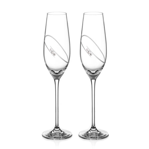 Diamante | Diamond Ring Flute | Set Of 2 | 210ml