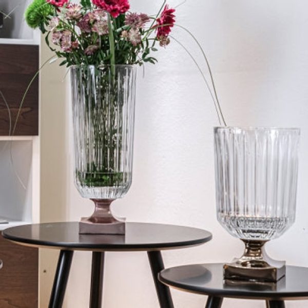 Nachtmann | Minerva Platinum Footed Vase | Platinum |  40 cm | Crystal | Single Piece