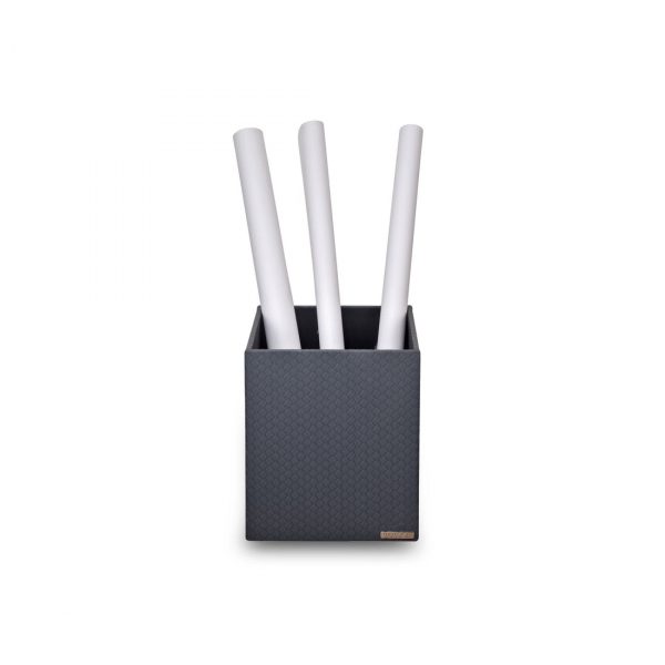 Three Sixty Degree | Taper Waste Bin | Vegan Leather | Black | 1 pc