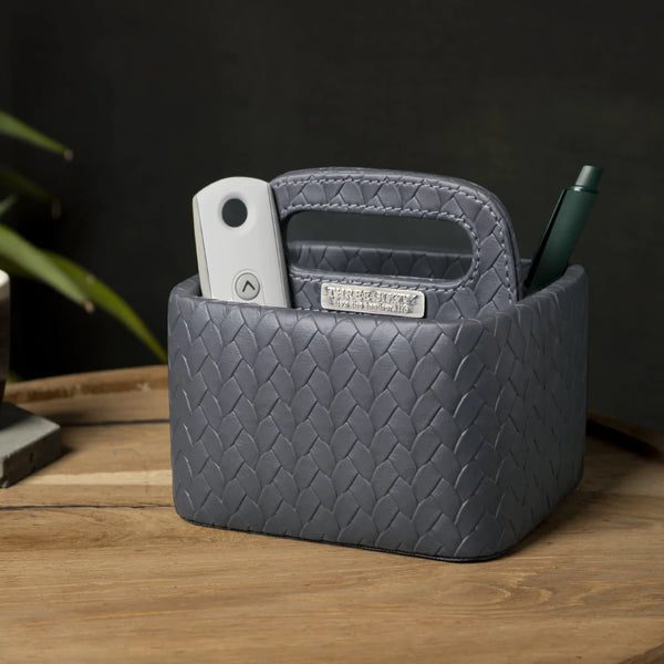 Three Sixty Degree | Desk Caddy/Organizer | Vegan Leather | Grey | 1 pc