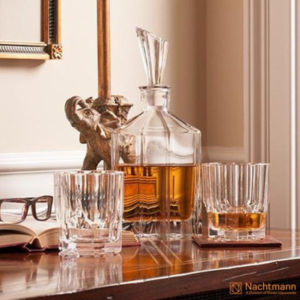 Nachtmann | Aspen | Decanter & Whisky Tumblers Set | 740 ml & 320 ml | Crystal | Set of 7