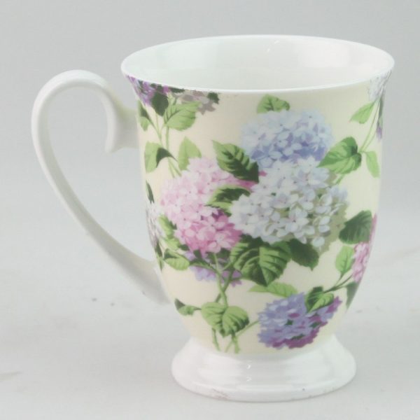 Stechcol | Hyacinth - Tea/Coffee Cup | 290 ml | Bone China | Cream with Florals | 1 pc