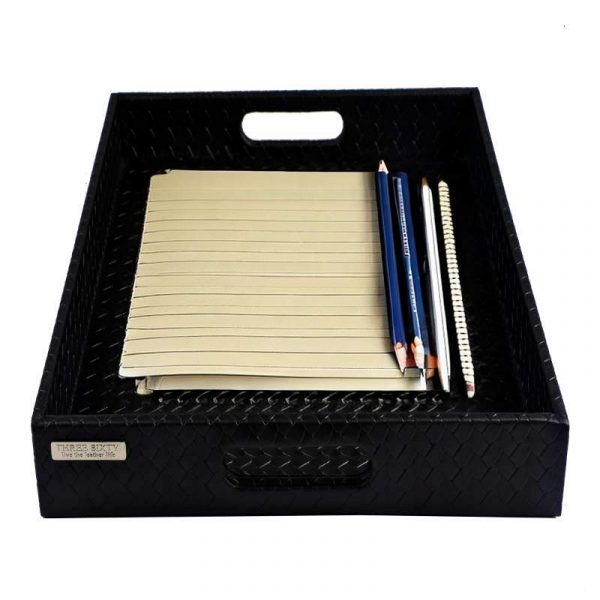 Three Sixty Degree | Entwine - Large Tray | Vegan Leather | Black | 1 pc